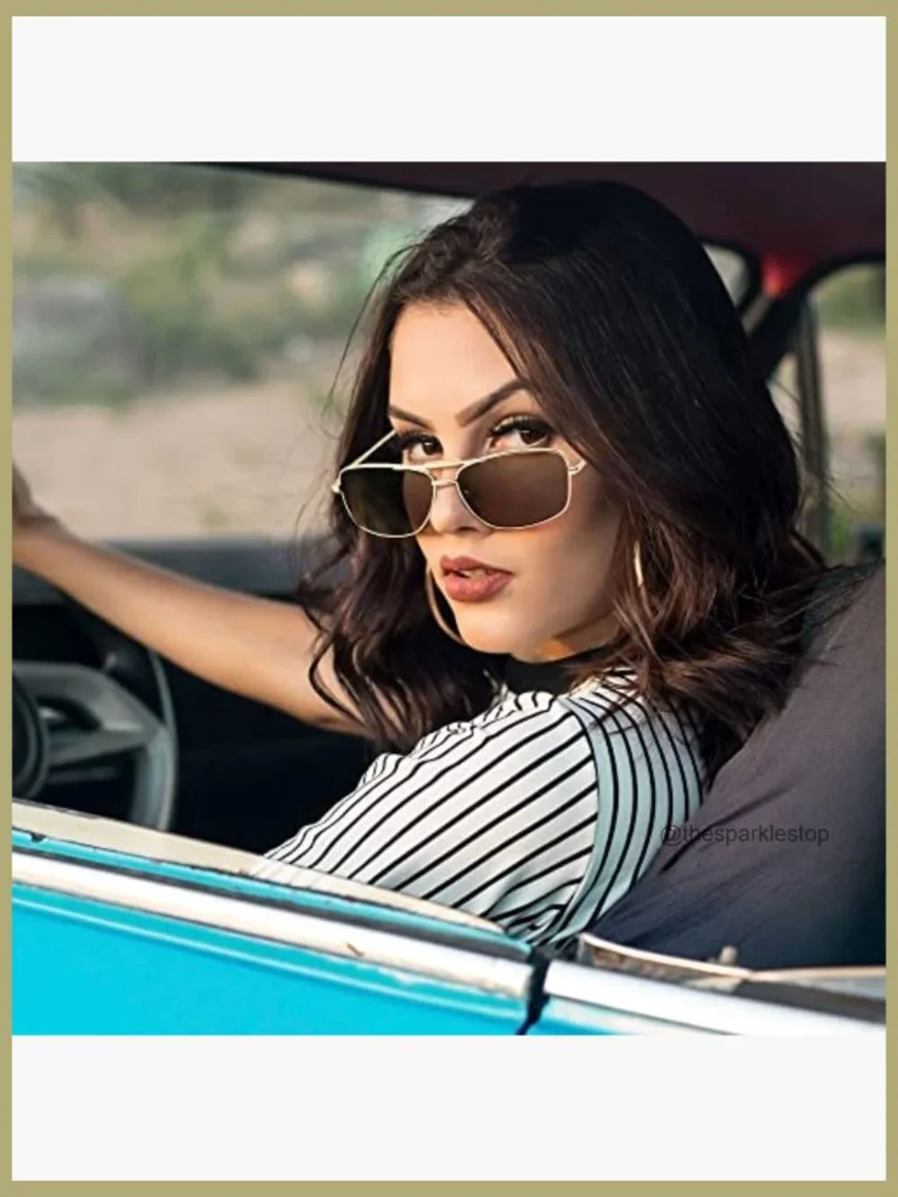 Metal Frame Polarized Aviator Sunglasses UV400 Protection Driving